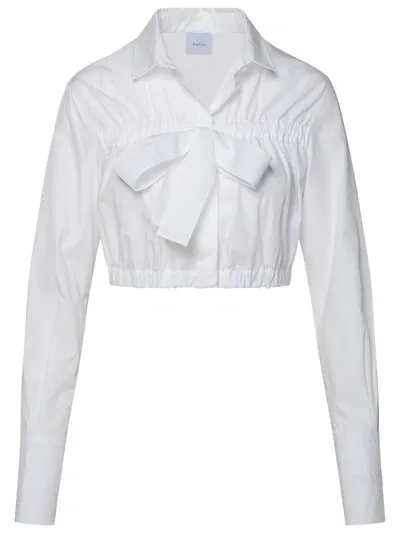 Patou Camicia Crop Fiocco In White