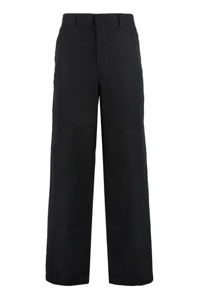 Off-white Cotton Cargo-trousers In Black