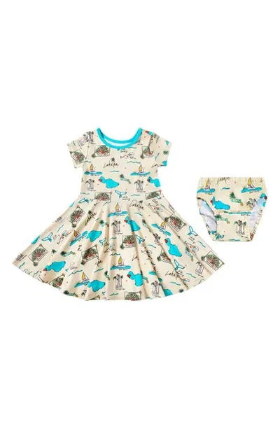 Coco Moon Babies'  Maui Strong T-shirt Dress & Bloomers In Multi