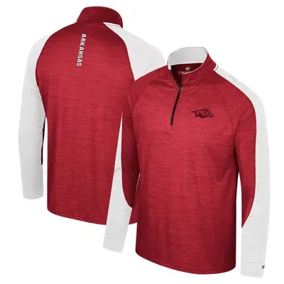 Colosseum Cardinal Arkansas Razorbacks Langmore Raglan Quarter-zip Top