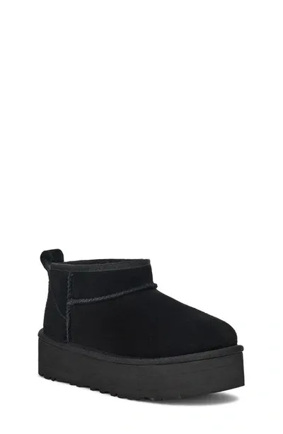 Ugg Kids' Classic Ultra Mini Platform Boots In Black/black