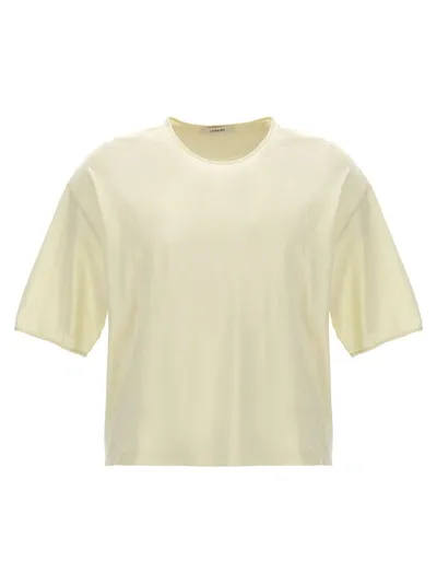 Lemaire Mercerized Cotton T-shirt In 黄色的