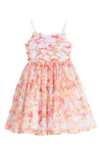 Ava & Yelly Kids' Floral Party Dress In Pink Multi