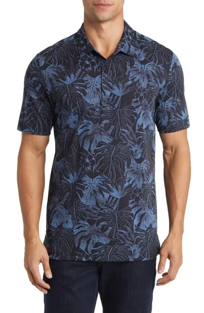 Travis Mathew Travismathew Mainlanders Floral Piqué Polo In Black