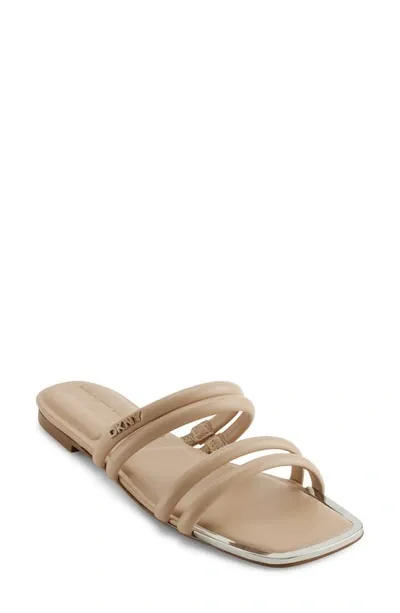 Dkny Square Toe Slide Sandal In Light Taupe