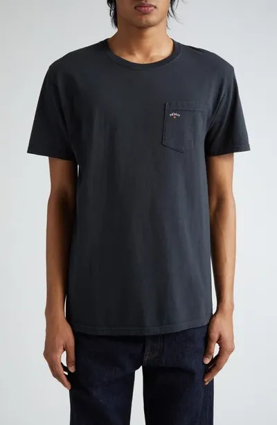 Noah Core Logo Cotton Pocket T-shirt In Black