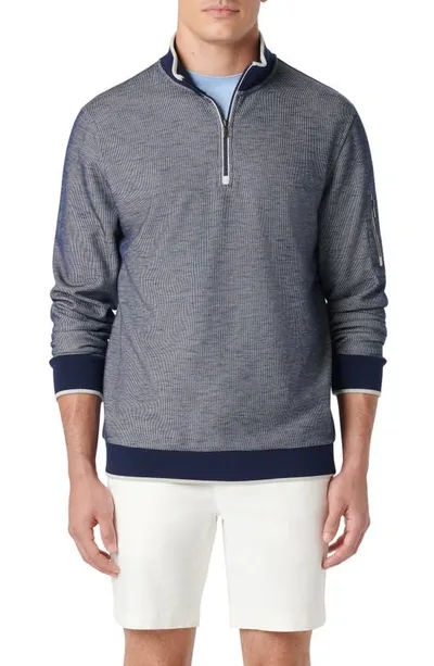 Bugatchi Quarter Zip Pullover In Navy