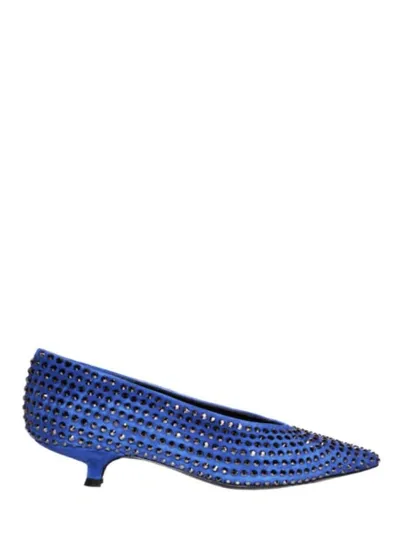 La Rose Heeled Ballerina Shoes Crystal Blue