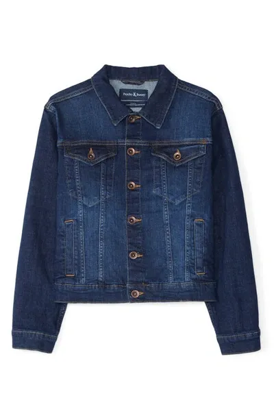 Psycho Bunny Kids' Pathe Denim Trucker Jacket In Dark Blue