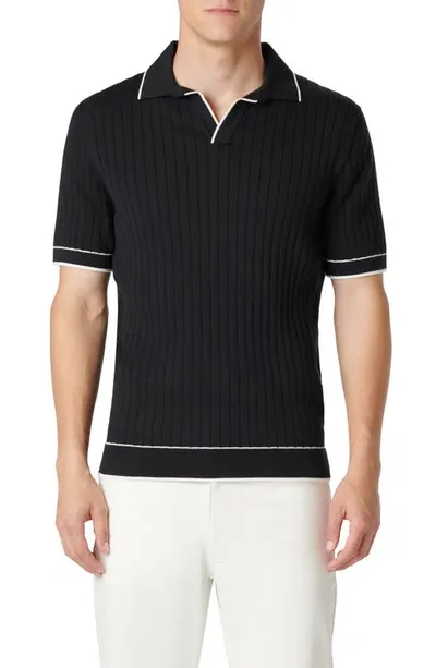 Bugatchi Johnny Collar Rib Polo In Black