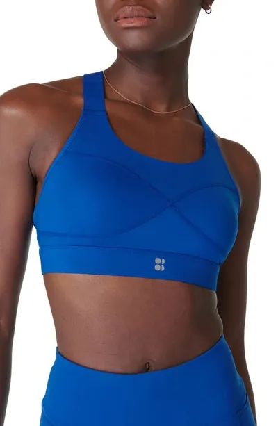 Sweaty Betty Power Medium Impact Sports Bra In Blue