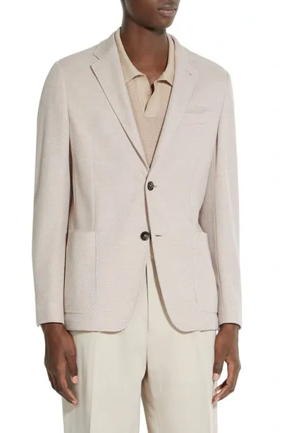 Zegna Jerseywear Cotton Sport Coat In Light Beige