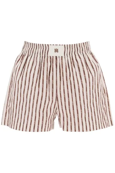 Amiri Striped Pajama Shorts In White