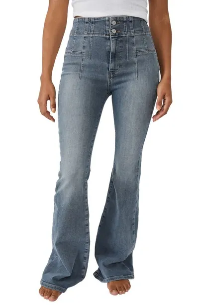 Free People We The Free Jayde Flare Jeans In Steel Blue