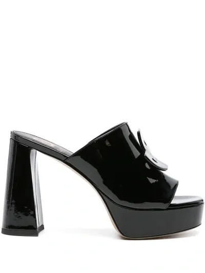 Patou X Bettina Vermillon Anitta 110mm Mules In Black