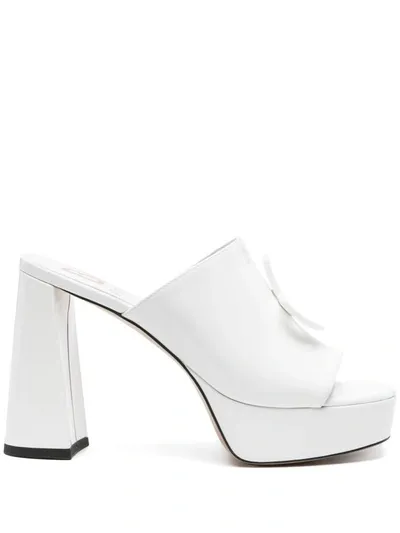 Patou X Bettina Vermillon Anitta 110mm Mules In White