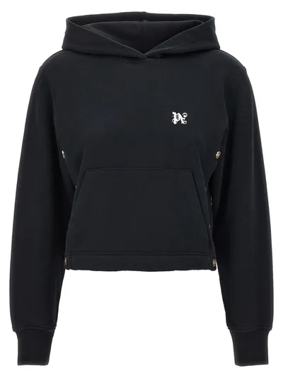 Palm Angels Pa Buttons Sweatshirt In Black