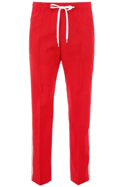 Miu Miu Sporty Underground Trousers In Red,white