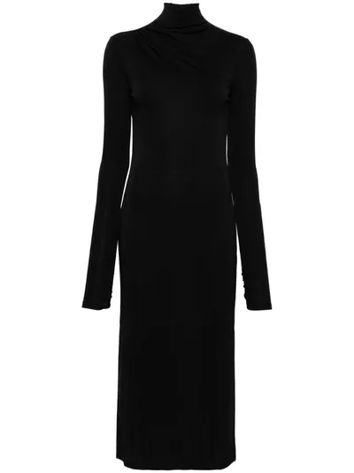 The Andamane Parker Openback Midi Dress In Black