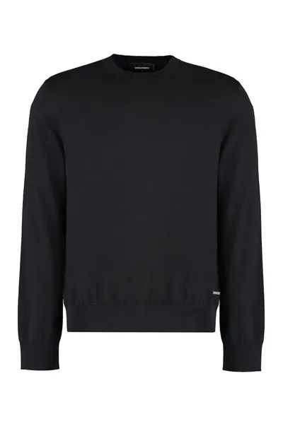 Dsquared2 Cotton Crew-neck Sweater In Black