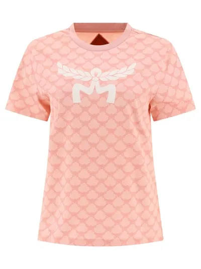 Mcm Monogram T-shirt In Pink