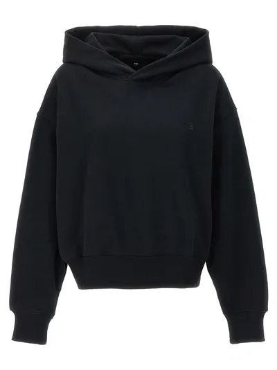 Y-3 Logo Print Hoodie In Black