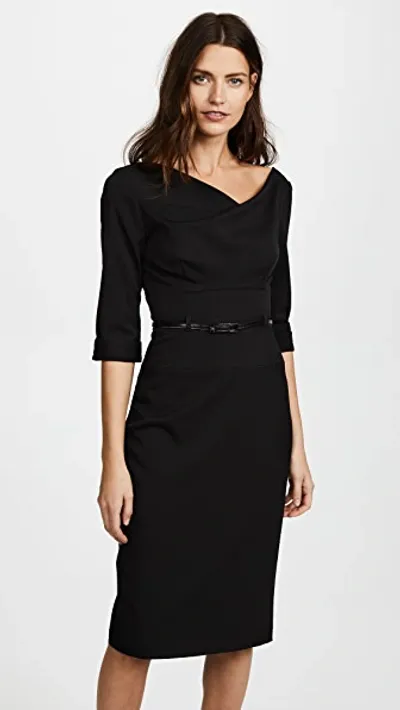 Black Halo Jackie O Three-quarter Sleeve Dress In Black