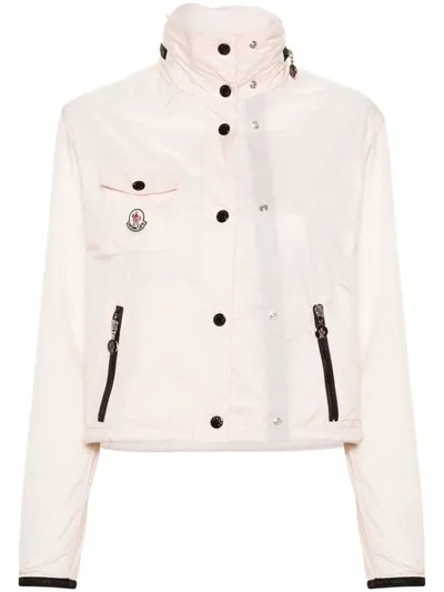 Moncler Logo-appliqué Lightweight Jacket In Pink