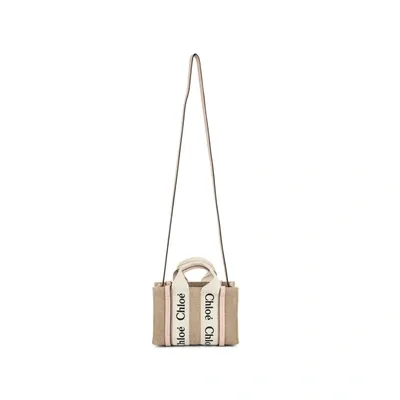 Chloé Mini Woody Tote Bag In Green