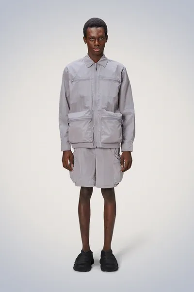 Rains Kano Overshirt In Gray