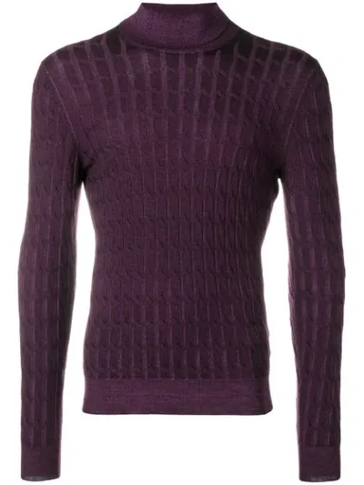 Barba Roll Neck Jumper In Pink