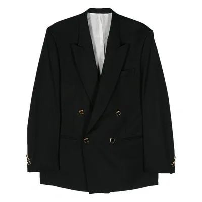 Canaku Single-breasted Striped Wool Blazer In ブラック