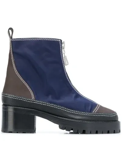 Nicole Saldaã±a Colour Block Zipped Boots In Blue