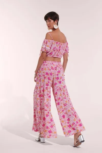 Poupette St Barth Pant Soledad In Pink Petunia