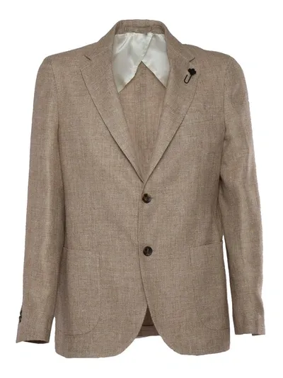 Lardini Single-breasted Jacket In Brown