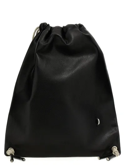 Rick Owens Leather Backpack Backpacks Black