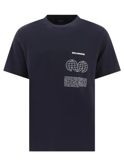 Salomon Globe Graphic T-shirts In Black