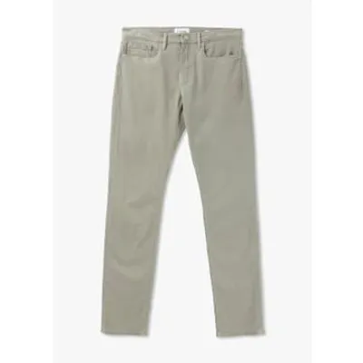 Frame Mens L'homme Slim Jeans In Smoke Beige In Beige Suede