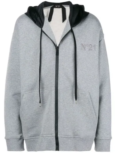 N°21 Colorblocked Hood Hoodie In Grey