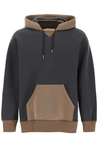 Sacai Hooded Sweatshirt With Reverse In Multicolor