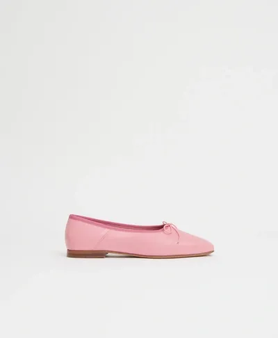 Mansur Gavriel Square Toe Ballerina In Flamingo