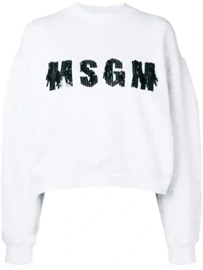 Msgm Sweatshirt Mit Logo In White