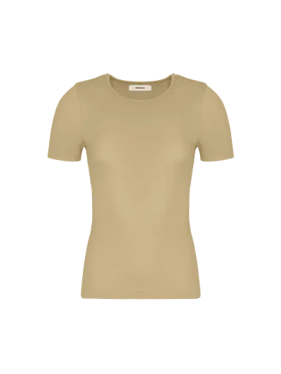 Pangaia Women's 365 Lightweight Rib T-shirt In Maitake Beige