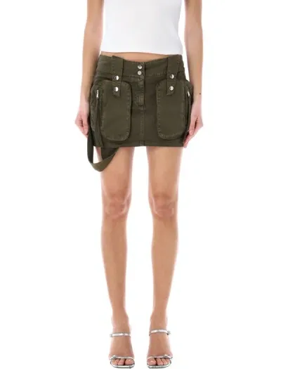 Blumarine Cargo Mini Skirt In Green