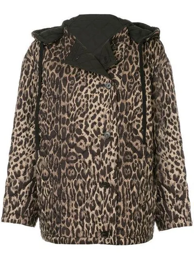 Ports 1961 Leopard Quilted Jacket In Brown