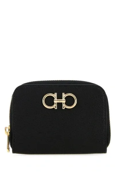 Ferragamo Salvatore  Woman Black Leather Coin Case