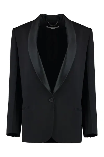 Stella Mccartney Single-breasted One Button Jacket In Black