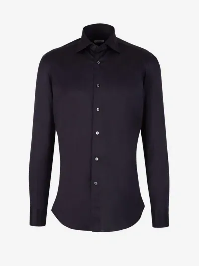 Fray Camisa Micro Punto In Navy Blue