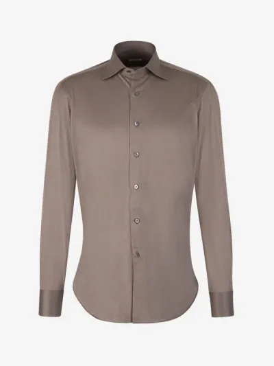 Fray Camisa Micro Punto In Brown