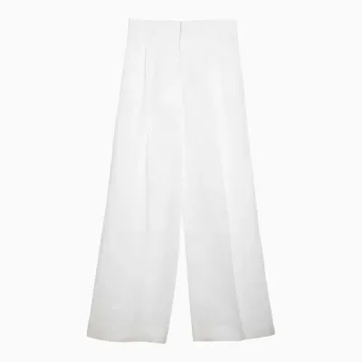 Chloé Chloe White Wide Trousers In Ramie Women